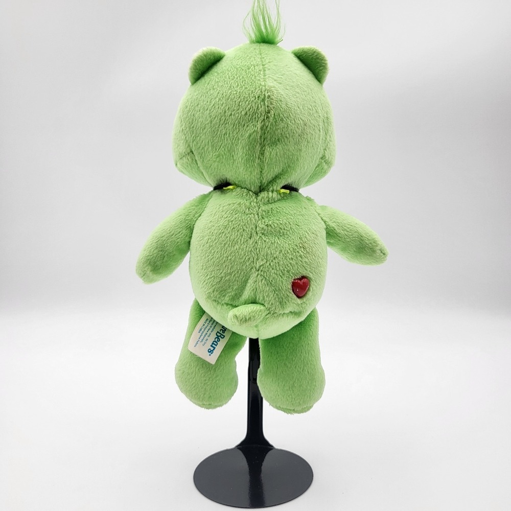 Vintage Care Bears Y2k Good Luck Bear Plush Green 8" Shamrock Clover - Picture 5 of 9